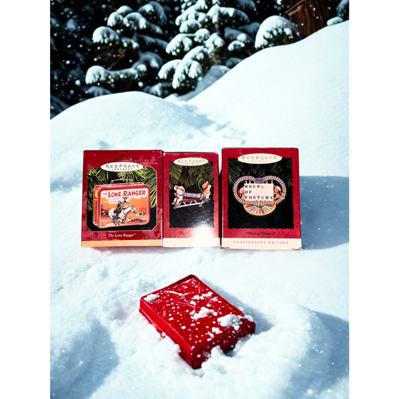 Hallmark Keepsake Ornaments Wheel Of Fortune, Hershey's & Lone Ranger Lot Of 3 - Picture 1 of 11